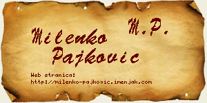 Milenko Pajković vizit kartica
